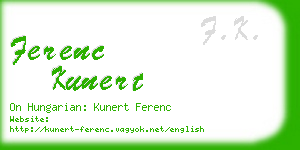 ferenc kunert business card